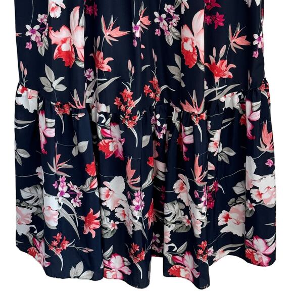 Eliza J Floral on Navy & Pink High Low Maxi Dress Women's Size XXL - Picture 7 of 15